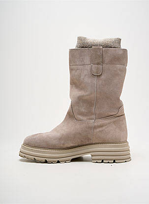 Botine/ghete nubuc toc de 4 la 6 cm bej ALPE femeie