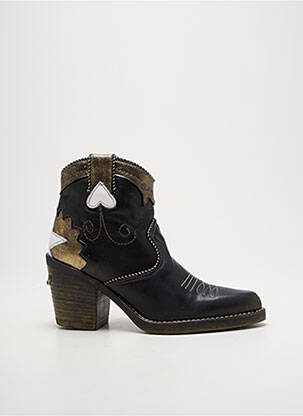 Botine/ghete material neted toc de 4 la 6 cm negru NEMONIC femeie
