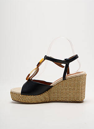 Sandale/pantofi decupați material neted toc de 7 la 9 cm negru MARIAMARE femeie