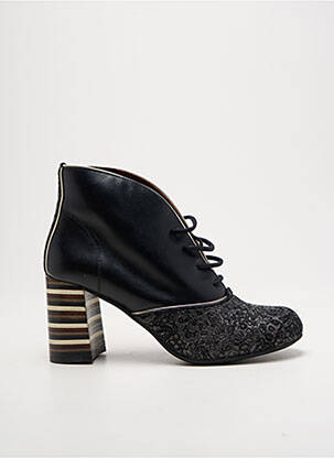 Botine/ghete material neted toc de 7 la 9 cm negru NEMONIC femeie