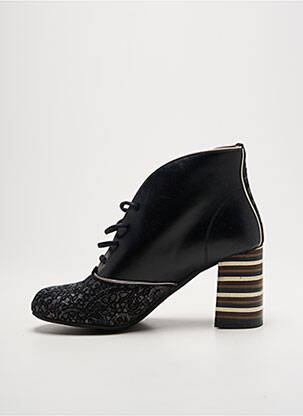 Botine/ghete material neted toc de 7 la 9 cm negru NEMONIC femeie
