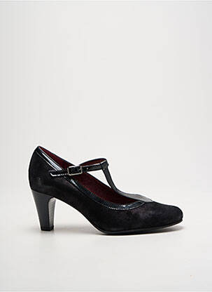 Pantofi cu toc țesătură satinată toc de 4 la 6 cm negru ARTIKA SOFT femeie