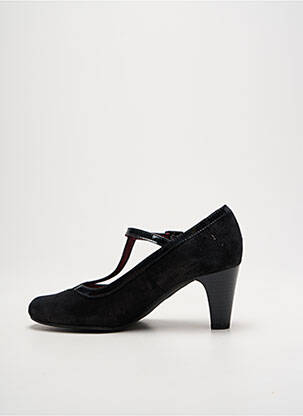 Pantofi cu toc țesătură satinată toc de 4 la 6 cm negru ARTIKA SOFT femeie