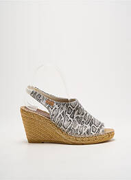 Espadrile țesătură satinată toc de 7 la 9 cm alb MONTANE femeie