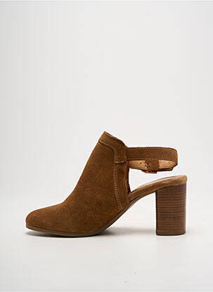 Botine/ghete nubuc toc de 7 la 9 cm maro GOODSTEP femeie