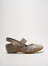 Sandale/pantofi decupați material neted toc de 4 la 6 cm maro RIEKER femme