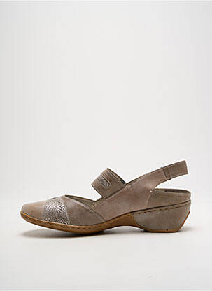 Sandale/pantofi decupați material neted toc de 4 la 6 cm maro RIEKER femeie
