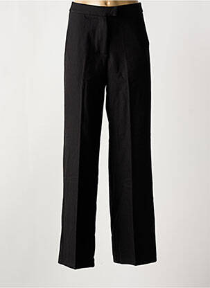 Pantalon drept talie cu cleme talie înaltă negru LULUMARY femeie