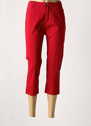 Pantalon trei sferturi roșu IDELLE femeie