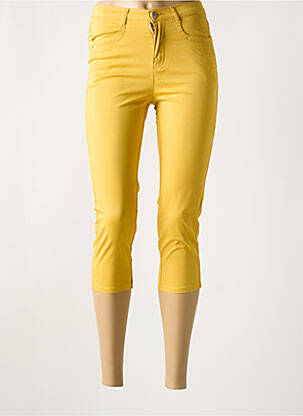 Pantalon trei sferturi elasticitate galben I.QUING femeie