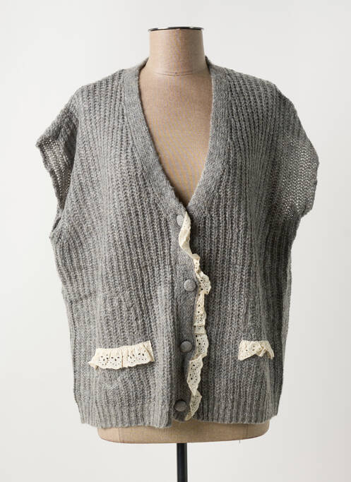 Vestă cu mâneci scurte gri ATELIER EVÈNE femeie