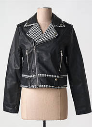 Geci din piele ecologică guler tip costum negru DROLE DE COPINE femeie