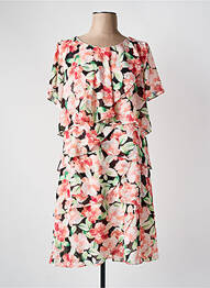 Rochie midi imprimeu floral mâneci scurte roz CHARM'S femme