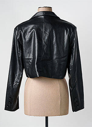Geci din piele ecologică guler tip costum negru DROLE DE COPINE femeie