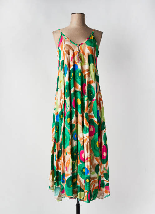 Rochie midi verde MADE IN ITALY femeie