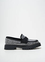 Mocasini țesătură satinată toc plat până la 3 cm negru CORINA femme