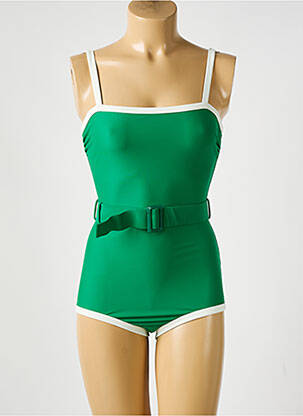 Costum de baie dintr-o singură piesă efect material satinat verde PILZER femeie
