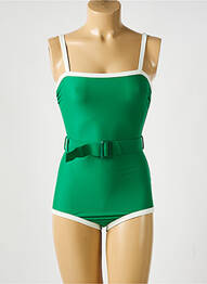 Costum de baie dintr-o singură piesă efect material satinat verde PILZER femme
