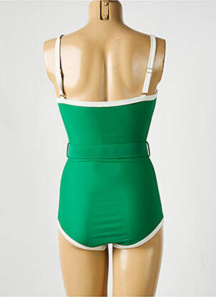Costum de baie dintr-o singură piesă efect material satinat verde PILZER femeie