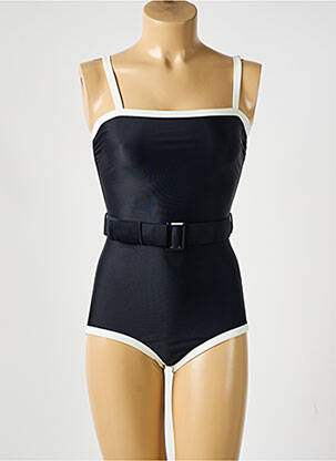 Costum de baie dintr-o singură piesă efect material satinat negru PILZER femeie