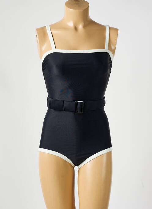 Costum de baie dintr-o singură piesă efect material satinat negru PILZER femme