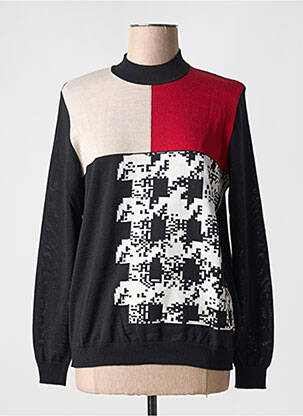 Pulover elasticitate mâneci lungi negru SAINT CHARLES femeie