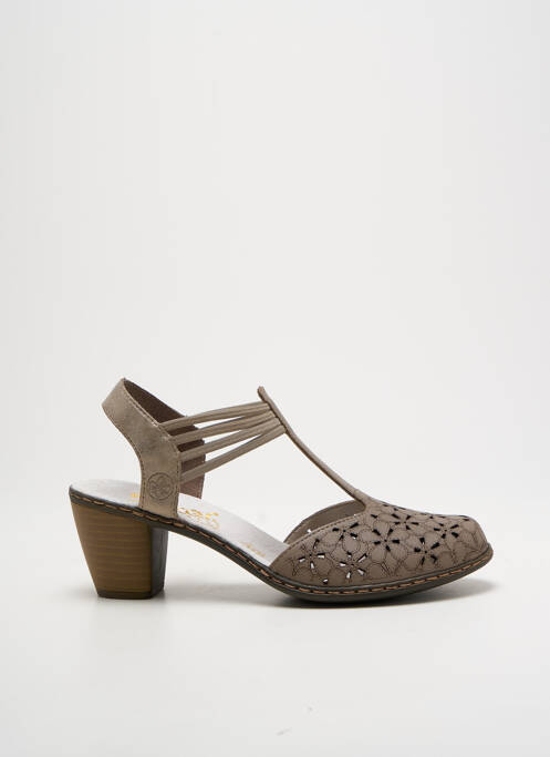 Sandale/Pantofi decupați maro RIEKER femeie