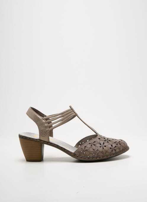 Sandale/Pantofi decupați maro RIEKER femeie