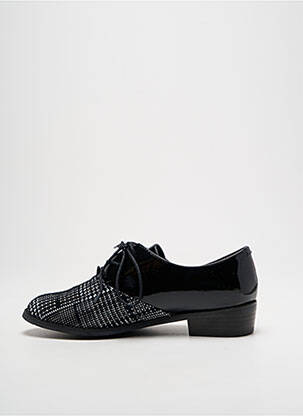 Derby-uri material neted toc plat până la 3 cm negru METAMORF'OSE femeie