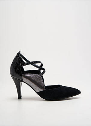 Pantofi cu toc nubuc toc de 7 la 9 cm negru METAMORF'OSE femeie