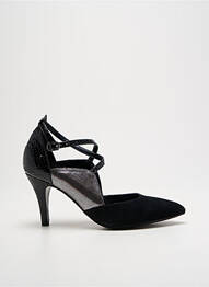 Pantofi cu toc țesătură satinată toc de 7 la 9 cm negru METAMORF'OSE femme