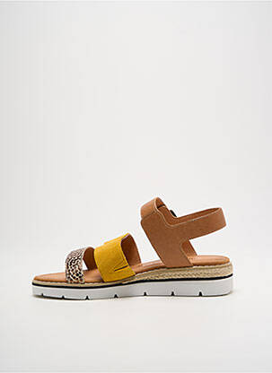 Sandale/pantofi decupați material neted toc de 4 la 6 cm galben EMILIE KARSTON femeie