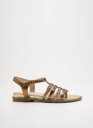 Sandale/pantofi decupați material neted toc plat până la 3 cm auriu EMILIE KARSTON femeie