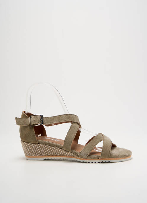 Sandale/pantofi decupați toc platformă toc de 4 la 6 cm verde ELUE PAR NOUS femme