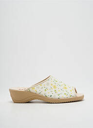 Papuci/pantofi de casă imprimare toc de 4 la 6 cm alb SOIR ET MATIN femme