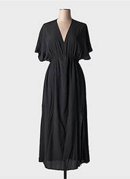 Rochie lungă mâneci scurte mâneci scurte negru MOLLY BRACKEN femeie