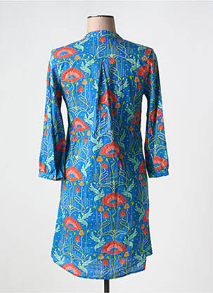 Rochie scurtă mâneci 3/4 mâneci 3/4 albastru KALI YOG femeie
