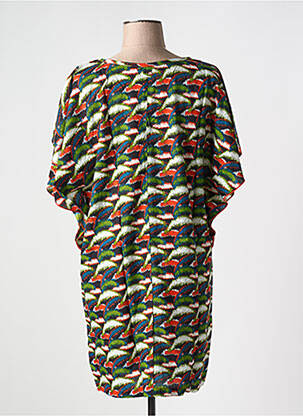 Rochie scurtă mâneci scurte mâneci scurte verde KALI YOG femeie