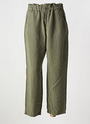 Pantalon drept talie elastică verde HAPPY femeie