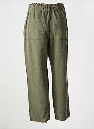 Pantalon drept talie elastică verde HAPPY femeie