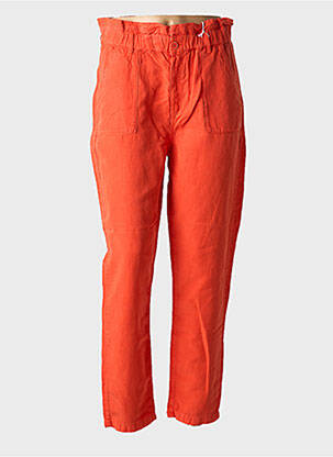 Pantalon drept talie elastică portocalie HAPPY femeie
