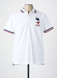 Polo broderie mâneci scurte alb U.S. POLO ASSN bărbat