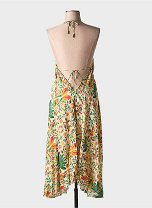Rochie lungă imprimeu floral bretele subțiri verde LARAETHNICS femeie