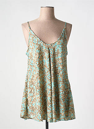 Tunică mâneci lungi albastru LARAETHNICS femeie