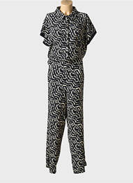 Salopetă-pantalon buzunare mâneci scurte negru STREET ONE femme