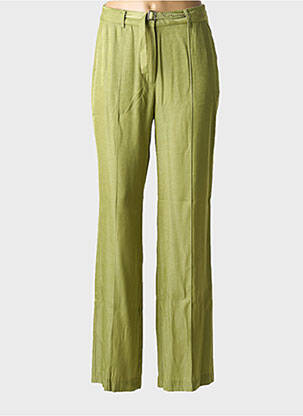 Pantalon drept închidere cu fermoar sub clapetă cu cârlig mărime normală verde GEISHA femeie