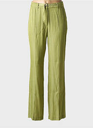 Pantalon drept închidere cu fermoar sub clapetă cu cârlig mărime normală verde GEISHA femme