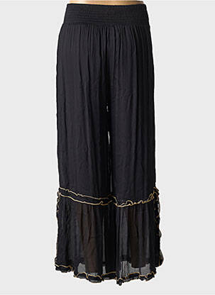 Pantalon larg țesătură crep mărime normală negru NEKANE femeie