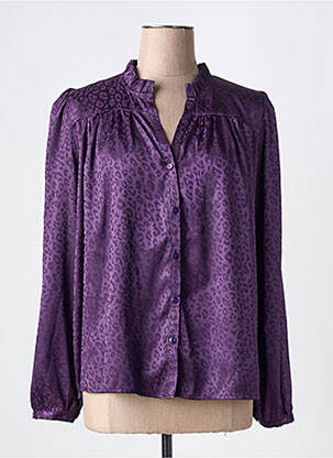 Cămașă croială fluidă mâneci lungi violet RUE DES ABBESSES femeie