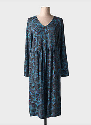 Rochie midi imprimeu floral mâneci lungi albastru CISO femeie
